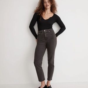 Madewell Perfect Vintage Straight Jeans in Lunar Wash Raw Hem